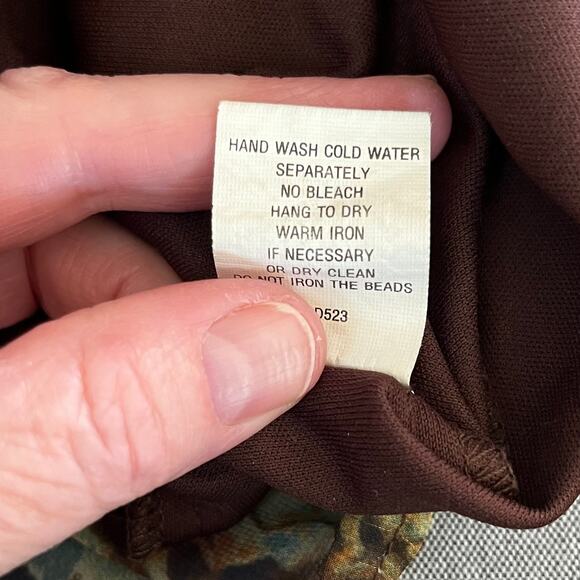 Rabbit Designs Beaded Multicolor Brown Printed Sleeveless Mini Sheath Dress 6/SM - Picture 12 of 15